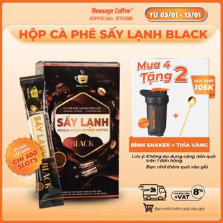  Cà Phê Hòa Tan Sấy Lạnh BLACK Message Coffee tinh chất cafe rang xay nguyên chất đóng gói dạng stick tiện lợi 