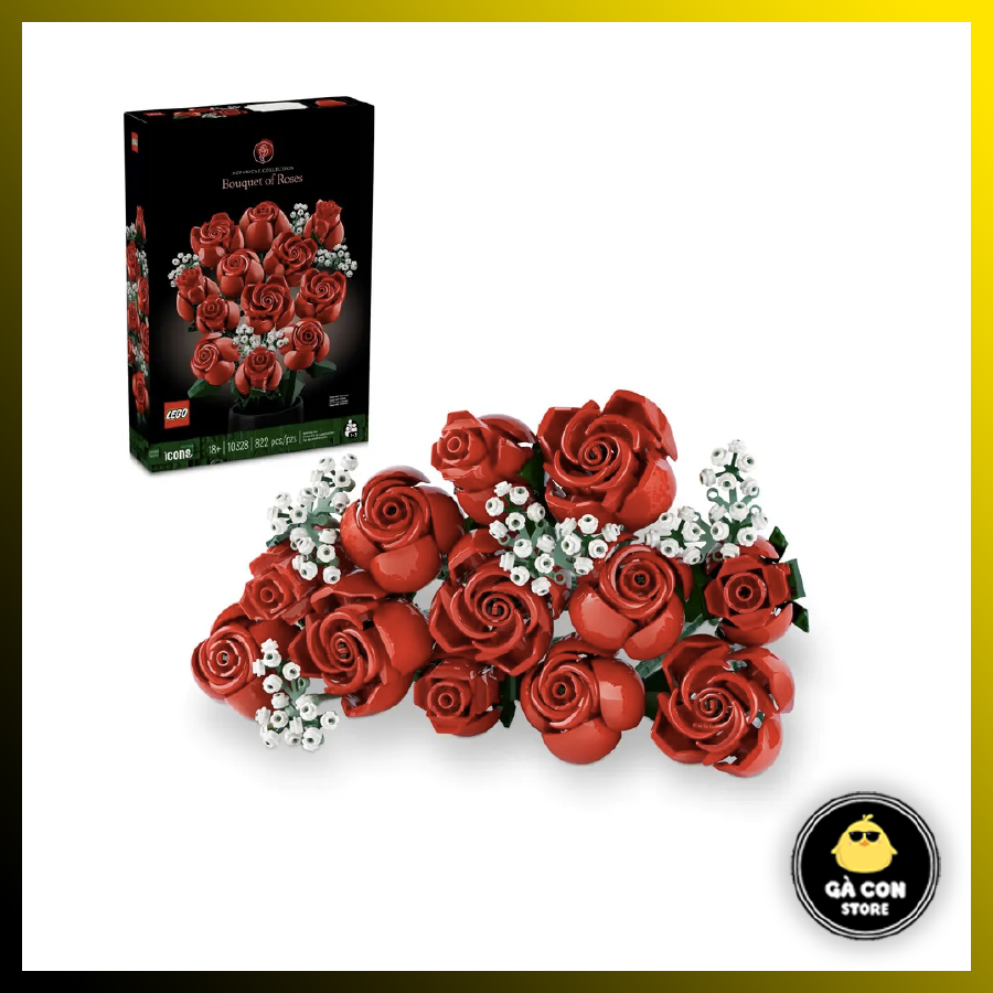 Đồ chơi lắp ráp ICONS 10328 Bouquet of Roses - Bó Hoa Hồng - Hàng có sẵn