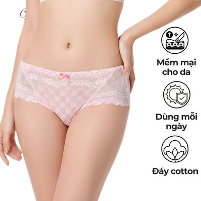 Quần lót nữ WANNABE quần chíp ren mềm mịn thoáng mát màu sắc tươi sáng trông bạn thật đáng yêu QLR08