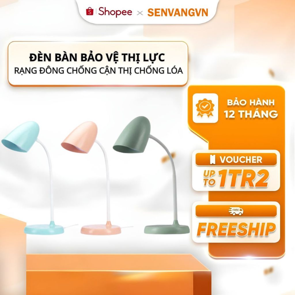 Đèn bàn RẠNG ĐÔNG bảo vệ thị lực Model: RD-RL-38.PLUS 6W chống cận thị,chống lóa