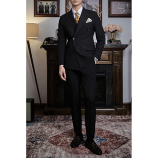 Bộ vest nam 6 khuy full size 45kg - 100kg, áo blazer 3 lớp có độn vai, quần âu tăng chỉnh cạp, form chuẩn cao cấp