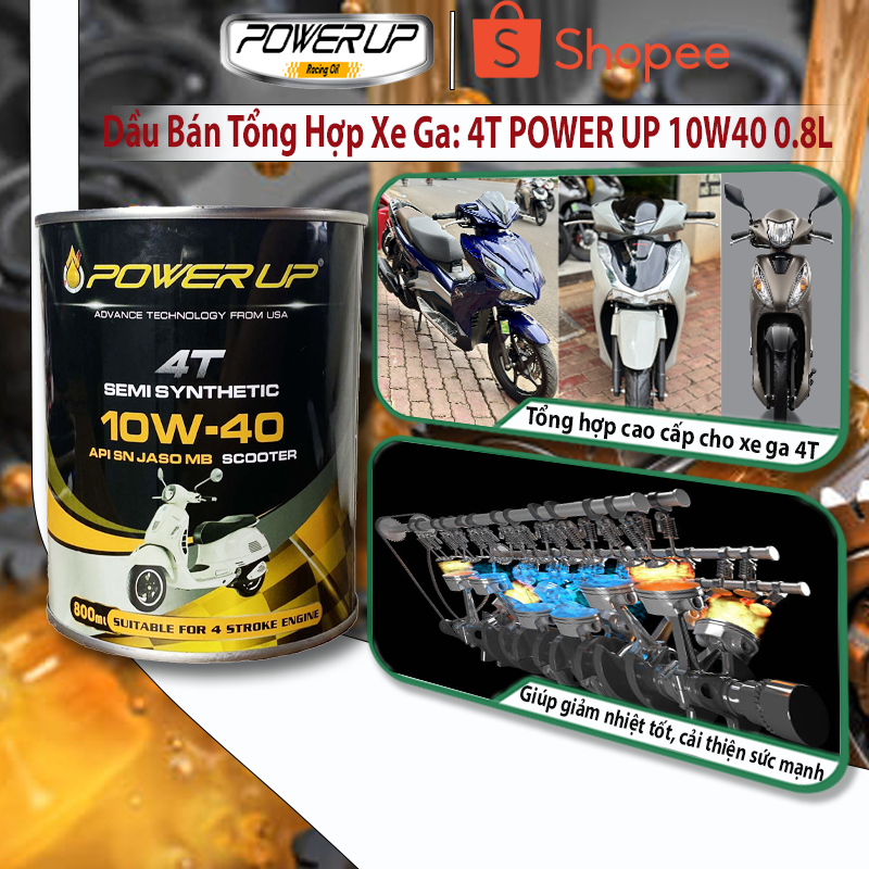 Dầu Nhớt Xe Số 4T POWER UP 20W50 SL MA2 (1L)
