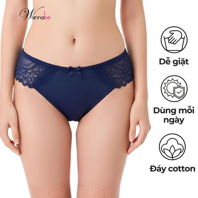 Quần lót ren WANNABE quần chíp nữ thiết kế xinh xắn thun lạnh phối ren không gây hằn cấn mông QL240