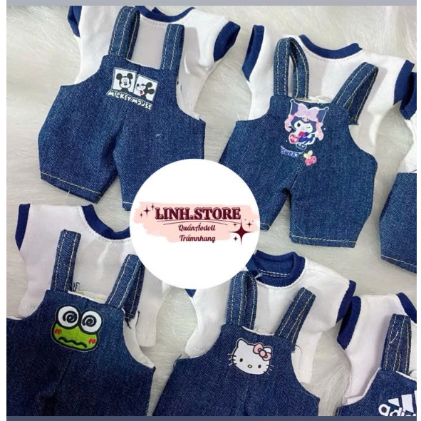 SET QUẦN ÁO YẾM JEAN NAM NỮ HOẠ TIẾT XINH XẮN DOLL 5IN [ GIAO NGẪU NHIÊN ]