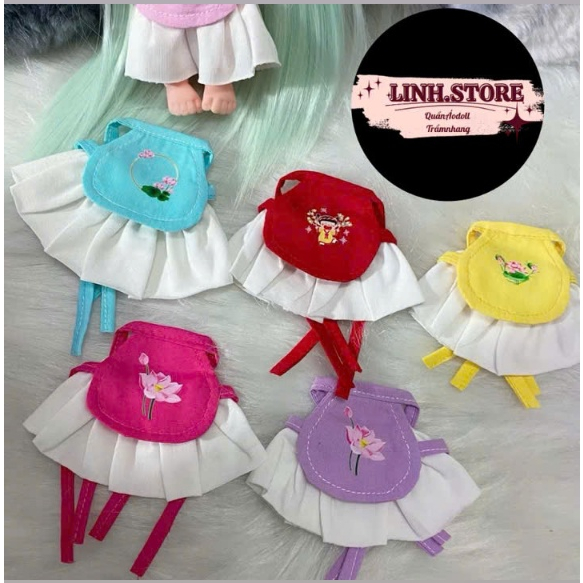 SET ĐẦM TẾT CỘT YẾM VÁY BÉ GÁI DOLL 5IN [ GIAO NGẪU NHIÊN ]