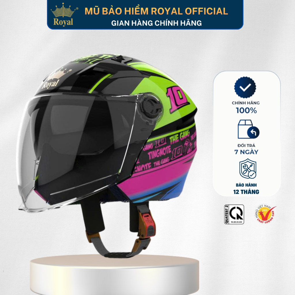 Mũ Bảo Hiểm 3/4 Royal M268 Và M268 Tem Dòng 2 Kính Tiện Lợi Hợp Nam Nữ Bảo Hành 12Tháng