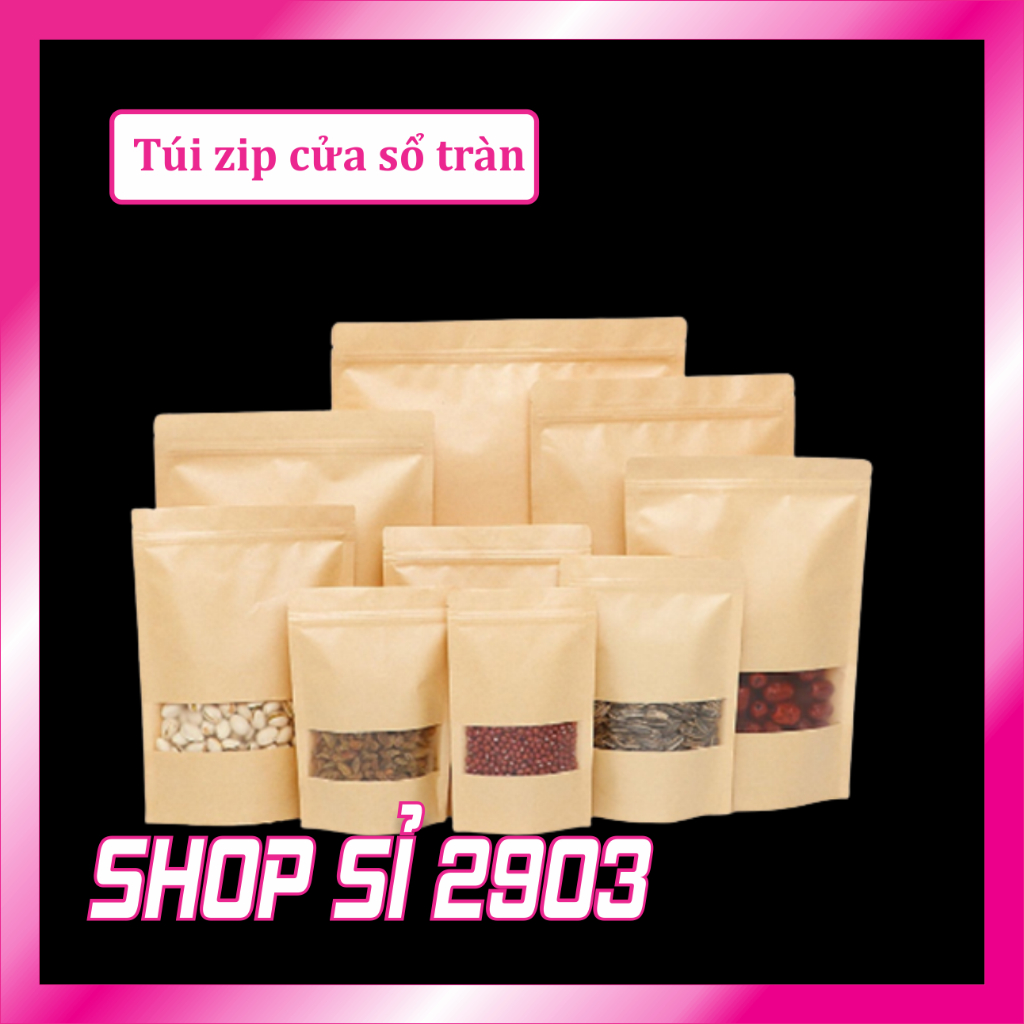 1 Kg Túi zip giấy có cửa sổ tràn  - SHOP SỈ 2903
