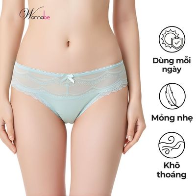 Quần lót nữ WANNABE quần chíp ren trong suốt màu pastel tôn vinh vẻ xinh đẹp của người mặc QLR23