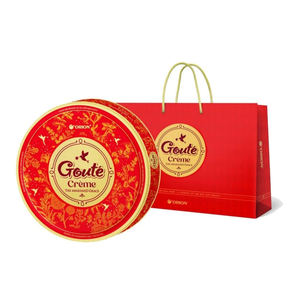 [DATE MỚI] Tết Sum Vầy - Bánh mè giòn Goute Orion 3 vị hộp thiếc 439.2g, Giao 1 màu ngẫu nhiên (Tv/B