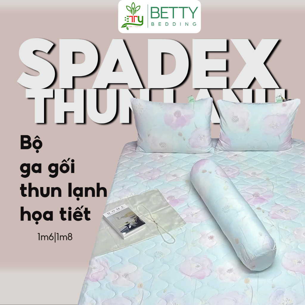 <LUXURY> Bộ Ga Gối Chần Bông Kem Lạnh Họa Tiết Betty Bedding Chất Liệu Mềm Mại, Mát Lạnh