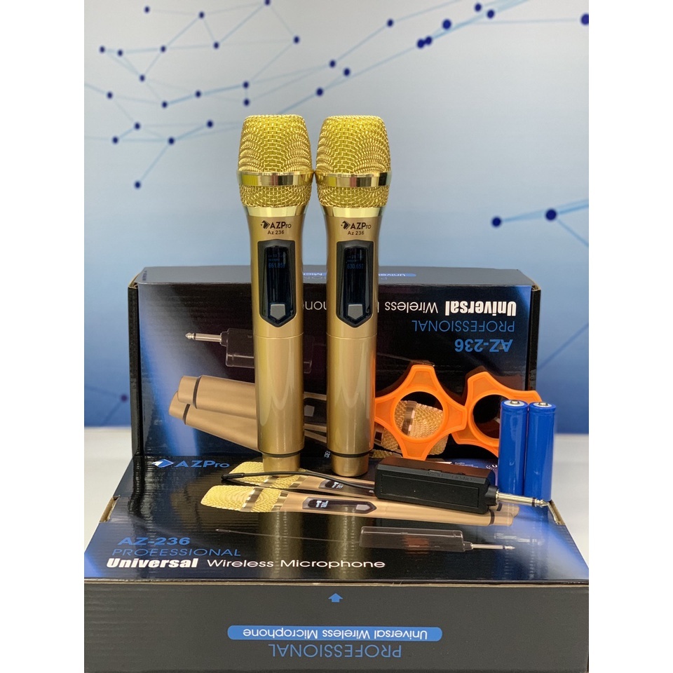 Bộ 2 Micro Karaoke Không Dây Đa Năng Azpro Az-236// AZPro AZ-222 - Bắt Sóng Mạnh,Mic Nhạy