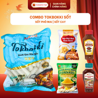  Combo 500g Bánh Gạo Tokbokki sốt phô mai tokbokki sốt cay chuẩn vị Hàn - Tomato T&P 