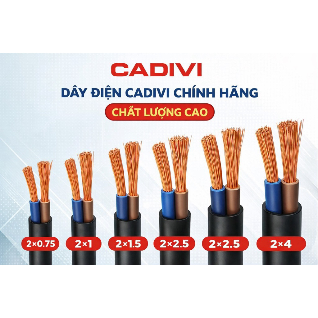 Dây Cadivi Vcmt 5m /sản phẩm,2x0.75 ,2x1 ,2x1.5 ,2x2.5,2x4.