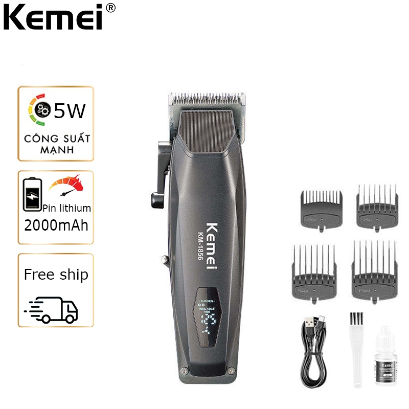 Tông Đơ Cắt Tóc KEMEI KM-1856,Động Cơ Khỏe,Kiểu dáng Công Thái Học.