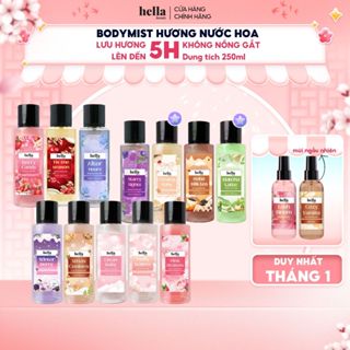  Xịt thơm body mist hương nước hoa Hella Beauty 250ml lưu hương lâu an toàn cho da nhạy cảm 