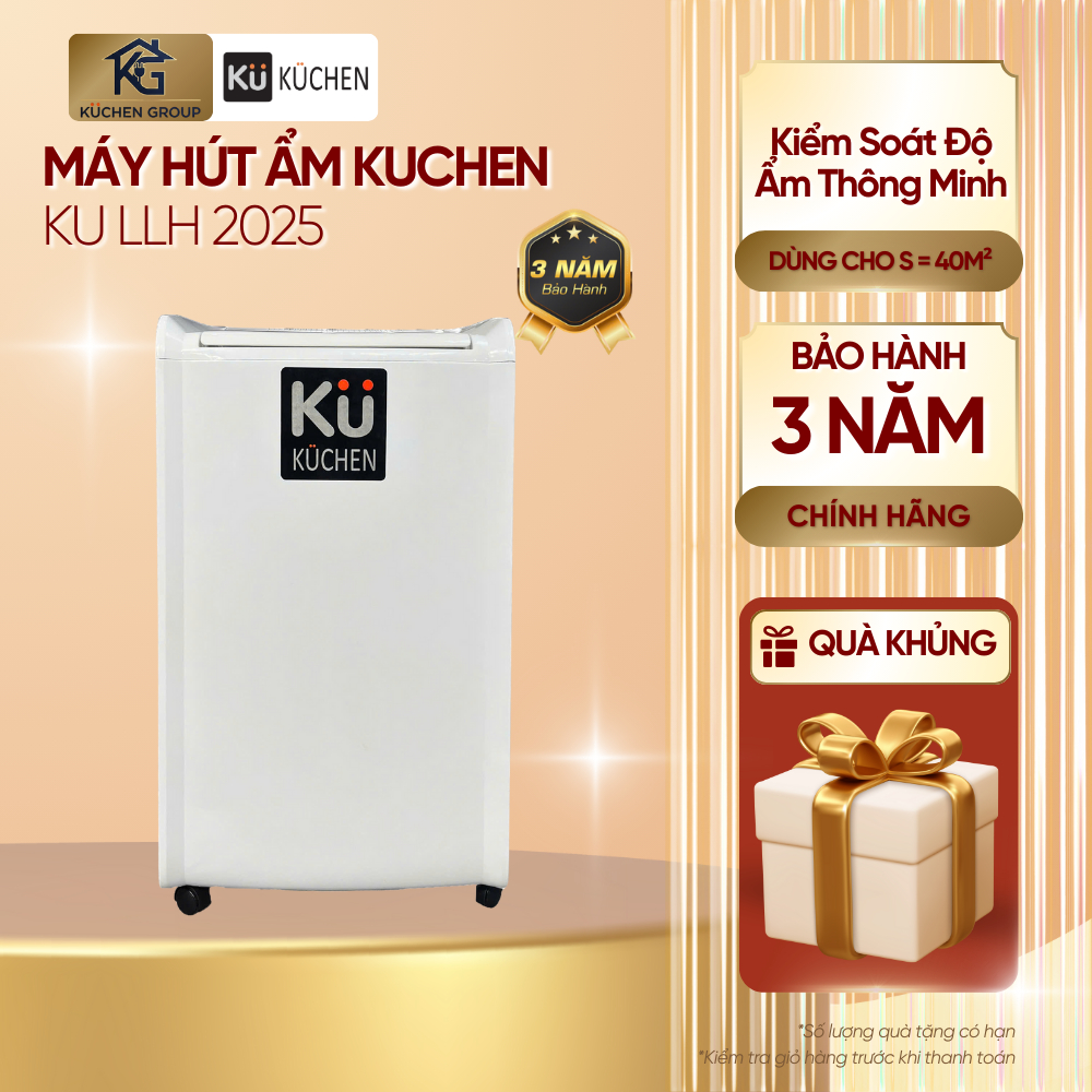 [KUCHEN] Máy Hút Ẩm Không Khí Kuchen KU LLH 2025 (20L) - App Wifi, Ion Âm, Sấy Quần Áo - BH 3 Năm