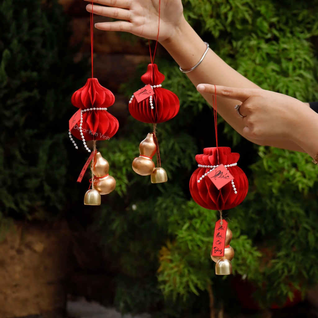 Lồng Đèn Tổ Ong Hình Hồ Lô Lồng Đèn Giấy Sang Trọng LD11