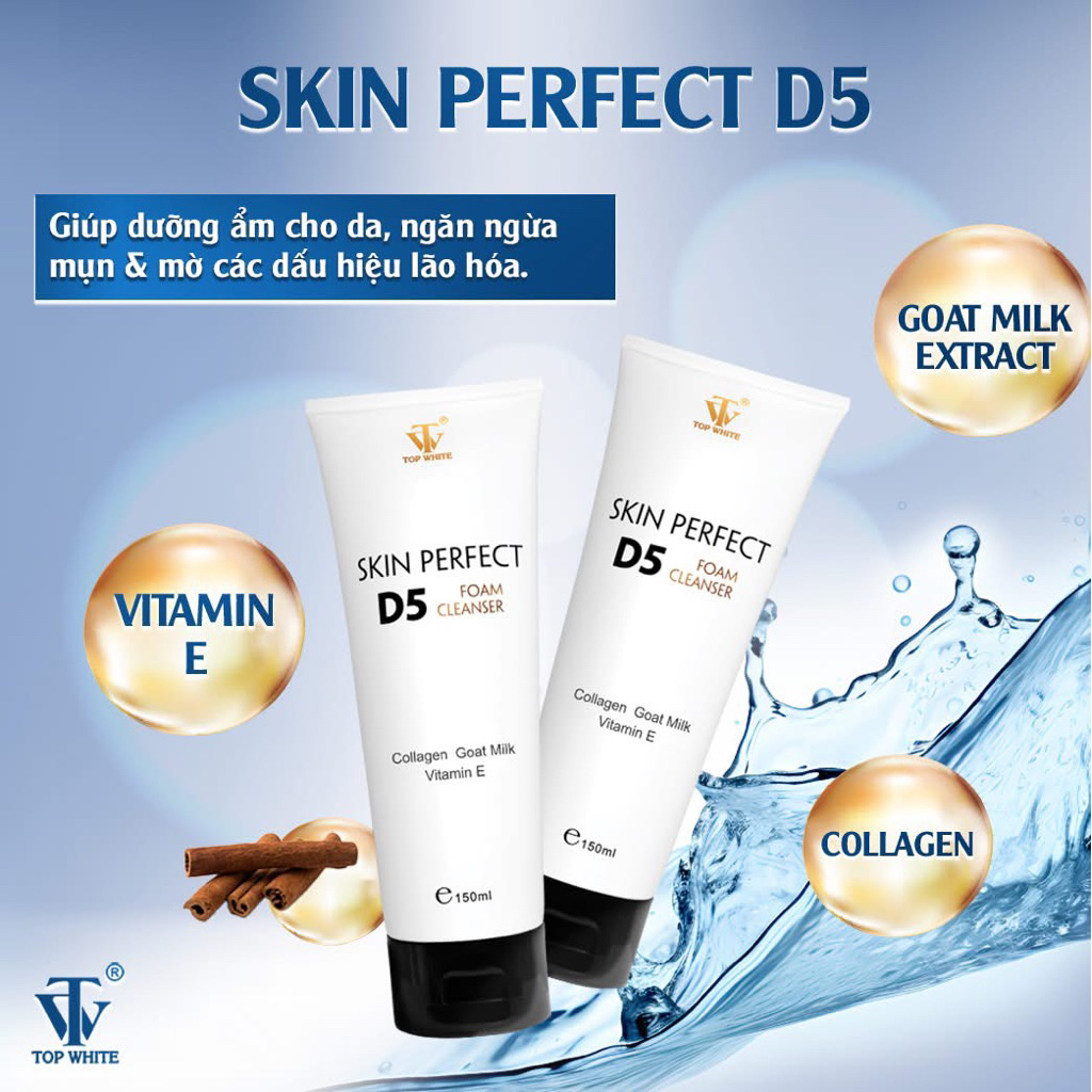 combo 2 hộp sữa rửa mặt D5 giúp da sạch sâu, ngừa mụn.