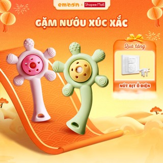  Gặm nướu xúc xắc Emoon cho bé sơ sinh Silicone y tế kháng khuẩn hỗ trợ khả năng cầm nắm nghe nhìn cho bé 