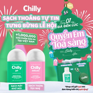  Combo 2 Dung dịch vệ sinh phụ nữ Chilly Gel + Delicato 200ml chiết xuất bạc hà sạch dịu nhẹ 