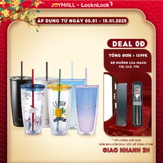  Ly nhựa 2 Lớp LocknLock 750ml HAP507 - Hàng chính hãng kèm ống hút cọ rửa - JoyMall 