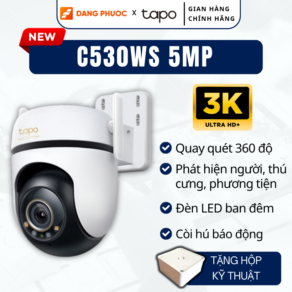 Camera WiFi TP-Link Tapo C530WS, C520WS, C510W Quay 360 Camera Ngoài Trời An Ninh, Báo động