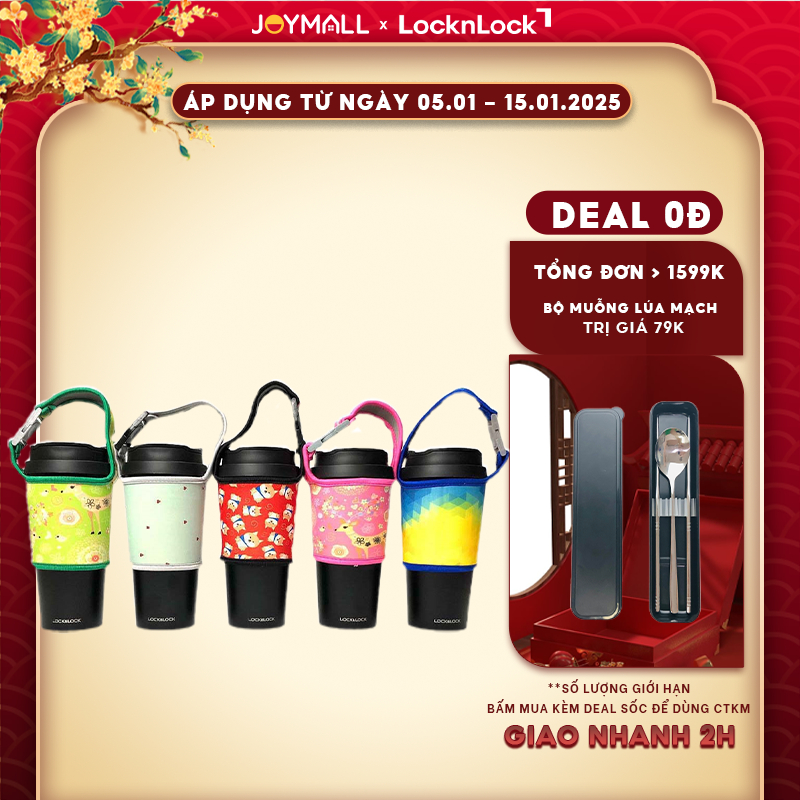  Túi đựng ly bình giữ nhiệt LocknLock dưới 600ml nhiều họa tiết - JoyMall 