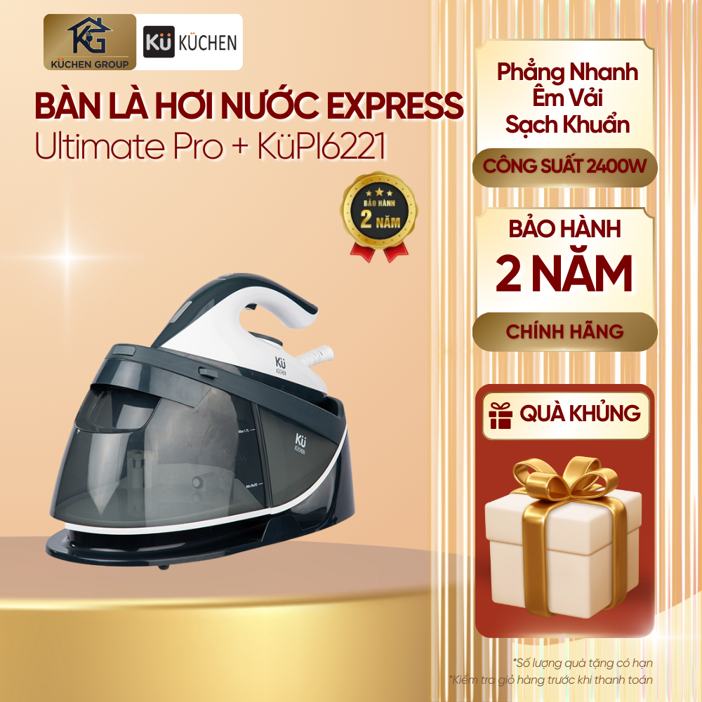 [KUCHEN] Bàn là hơi nước KUCHEN KU PI6221 – Công suất 2400W, bình nước 1.7L -  hàng chính hãng