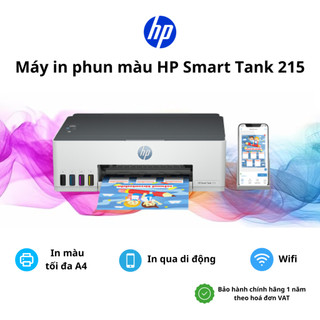 Máy in phun màu HP Smart Tank 215 Printer (3D4L4A) - Kết nối Wifi, In qua điện thoại di động - BH Chính Hãng 1 Năm