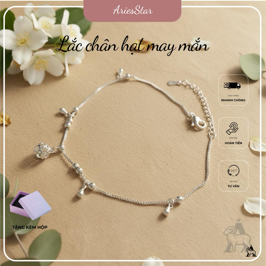 Lắc chân hạt chuông may mắn - Tặng kèm hộp Đựng trang sức