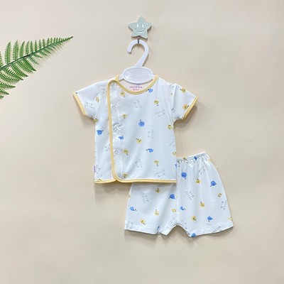 Bộ sơ sinh bác sĩ ngắn Bamboo in họa tiết 1813