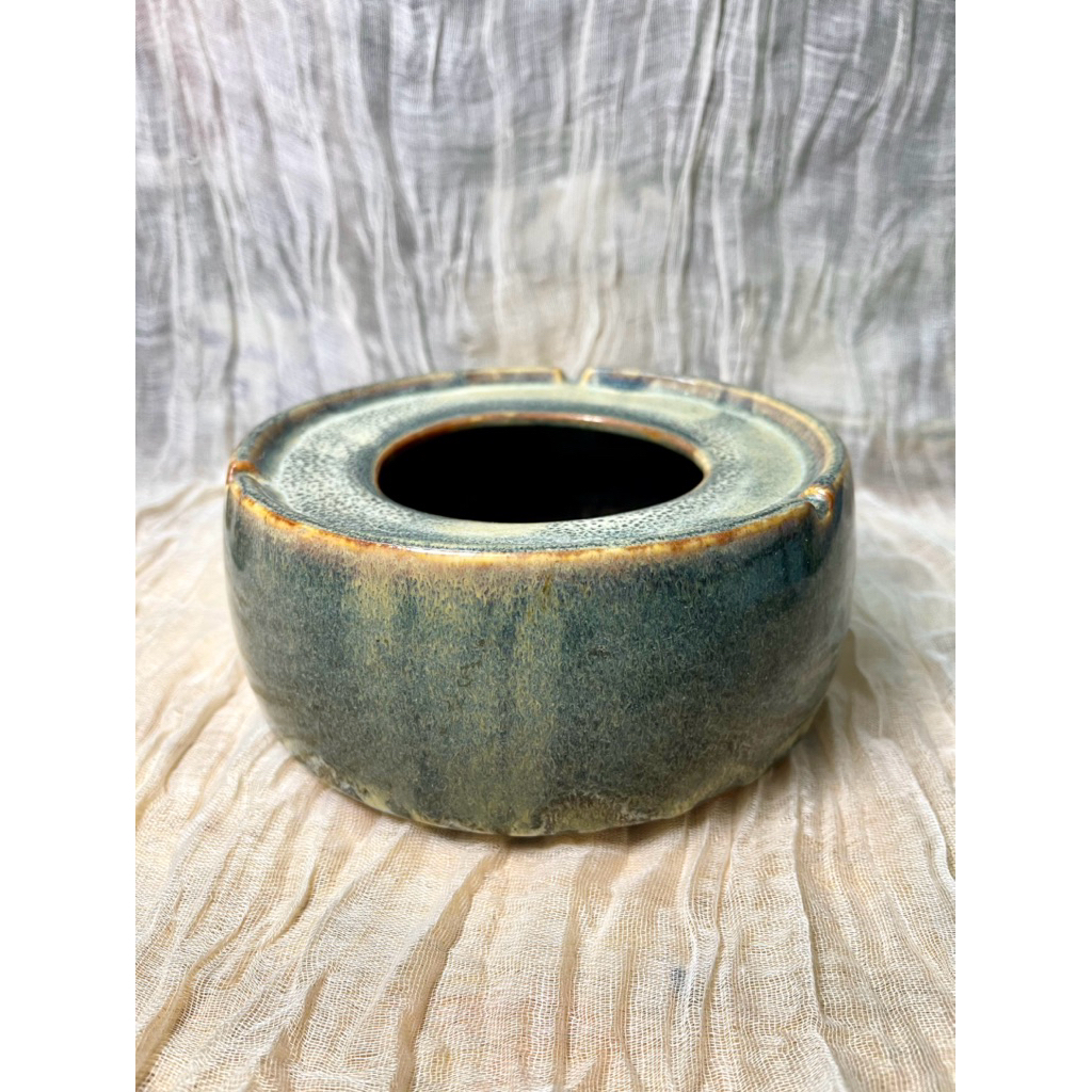 HANA HOUSE-Bếp cồn gốm thủ công  men xanh cổ – bếp đun trà/hâm trà phong cách Nhật – size C6xR15