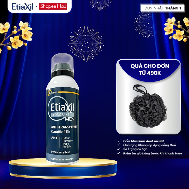 Xịt ngăn mồ hôi & khử mùi 48H Etiaxil Men 150ml