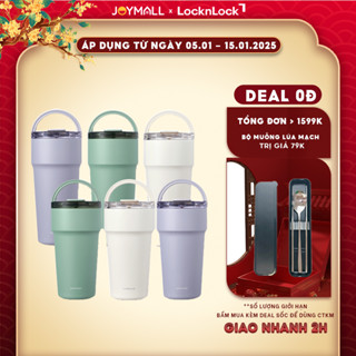  Ly Giữ Nhiệt LocknLock LHC4416 710ml LHC4419 900ml Thép Phủ Sứ Hàng Chính Hãng Có Ống Hút-JoyMall 