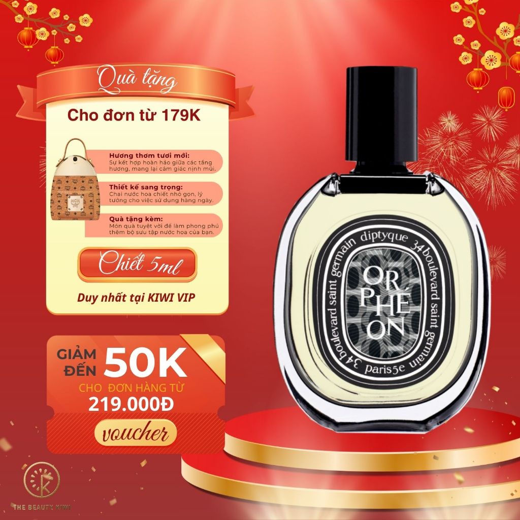 Nước hoa unisex chính hãng - Diptyque Orpheon chiết 10ml -  Cổ điển, Ấm áp - The Beauty Kiwi