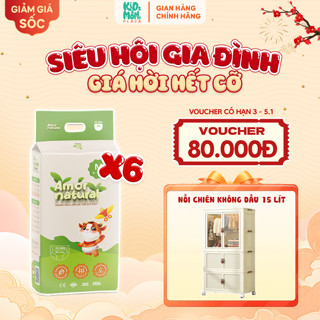   6A   TẶNG TỦ QUẦN ÁO  COMBO 6 bịch tã bỉm quần dán Amor Natural Việt mỏng thoáng ngừa hăm bí đủ size từ NB tới 4XL 