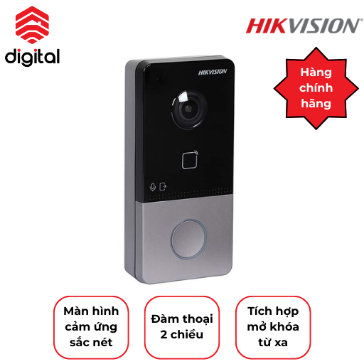 Nút Ấn Camera Chuông Cửa Hikvision DS-KV6113-WPE1(B)