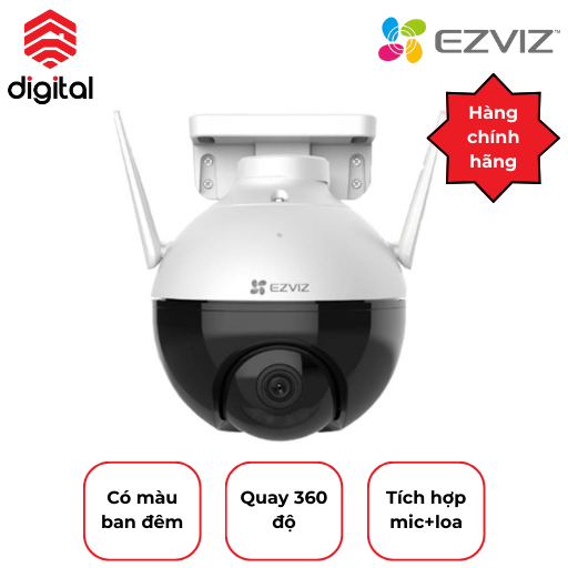 Camera Ngoài Trời Ezviz C8W Color 2K ban đêm có màu