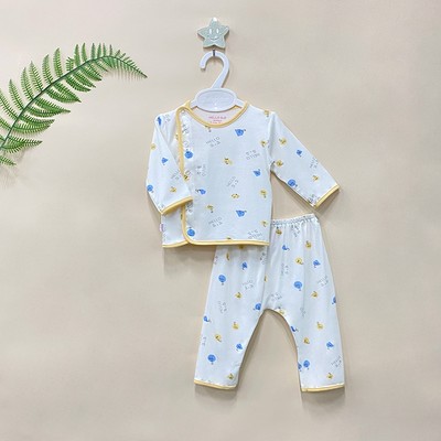Bộ sơ sinh bác sĩ dài Bamboo in họa tiết 1814