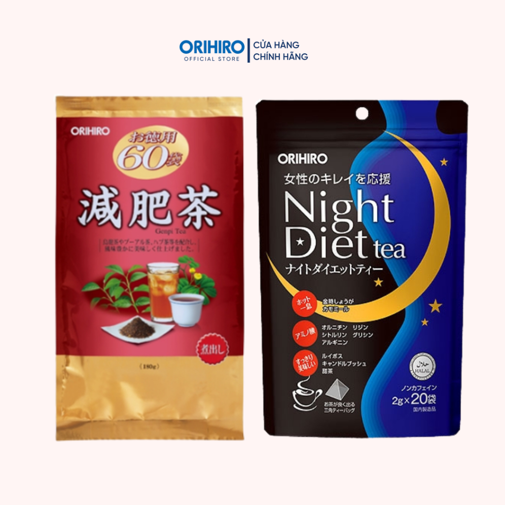 Combo Hỗ trợ Giảm mỡ thừa Orihiro hiệu quả ( Genpi + Trà 40 )