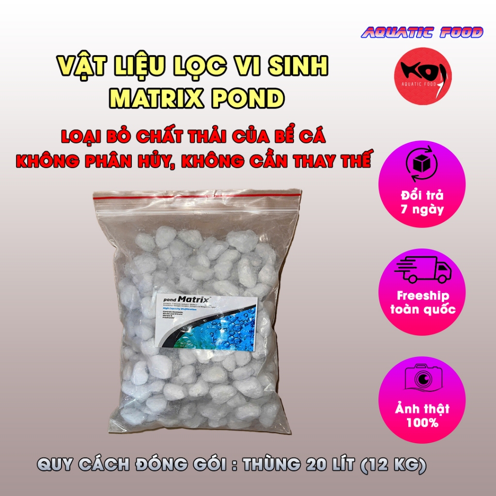 Matrix Pond hãng Seachem - Vật liệu lọc cao cấp cho hồ cá (MUA 2 LÍT TẶNG 1 TÚI VLL)