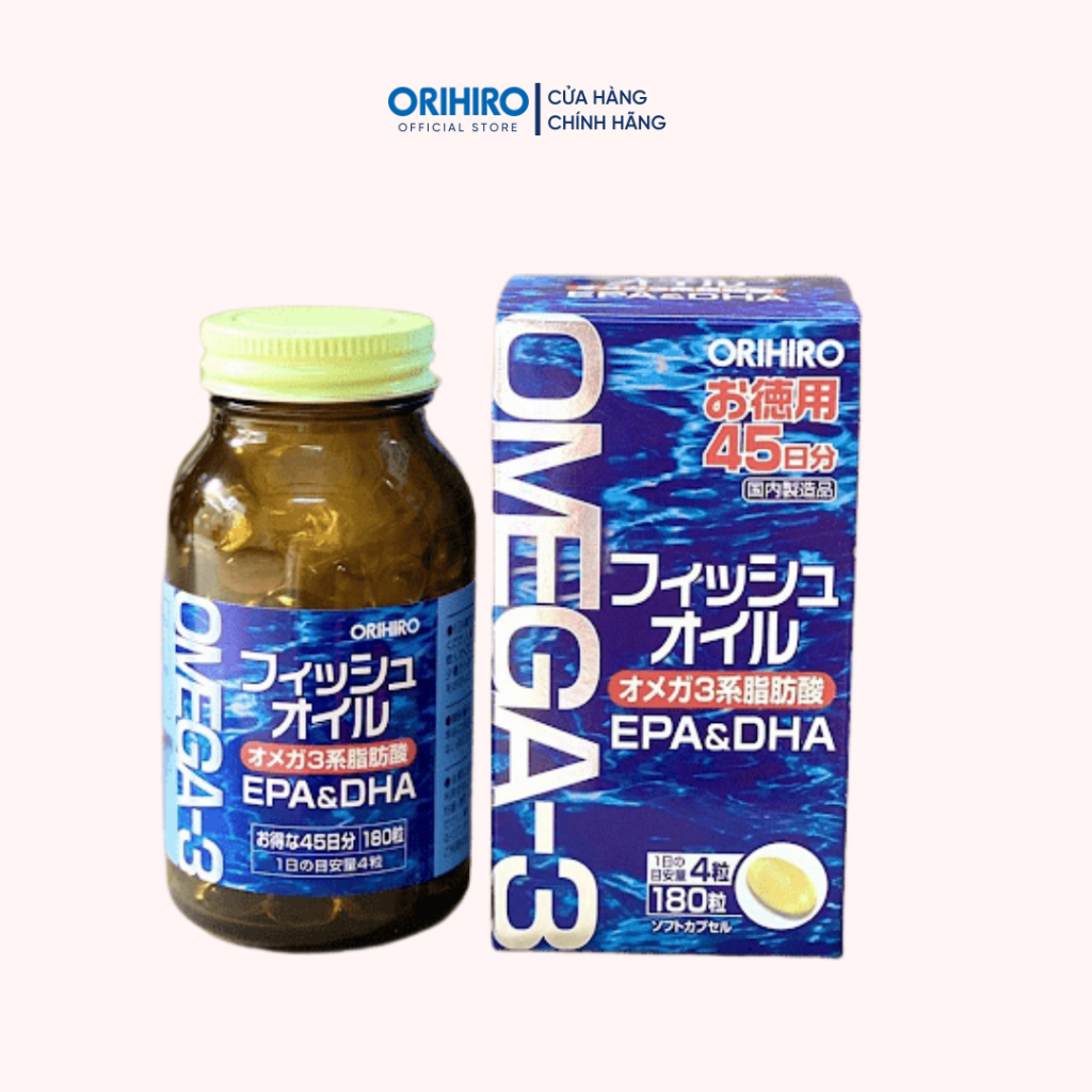 Viên uống dầu cá Omega-3 hỗ trợ tim mạch Orihiro 180 viên