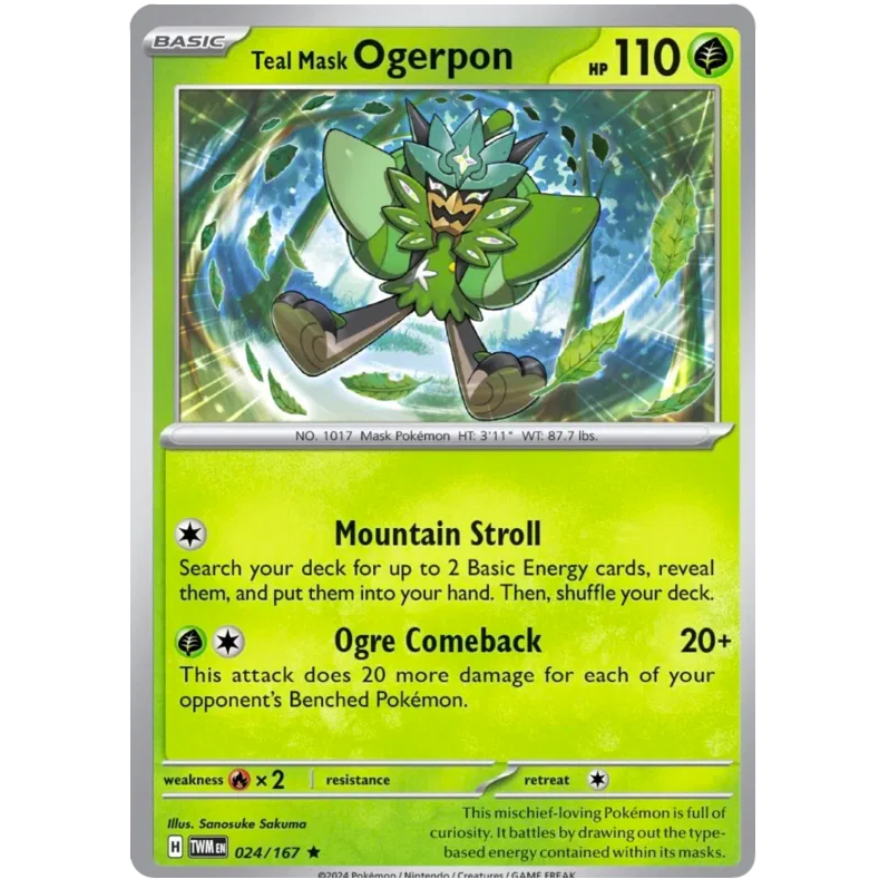 TWM - Pokemon TCG - Teal Mask Ogerpon - Holo Rare - 024/167