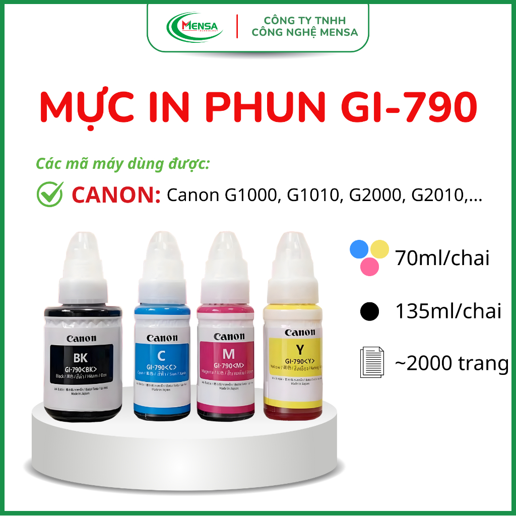 Mực in Canon Gl 790 Mực In Phun Cho Máy In Canon G1000/ G2000 / G1010/ G2010