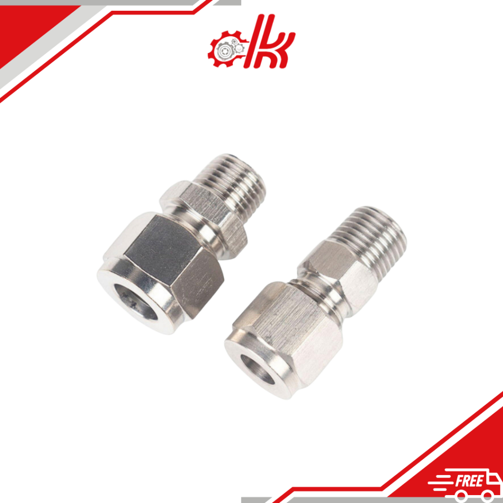 Siết hạt bắp ren ngoài inox - Nối thẳng siết hạt bắp inox IHBC