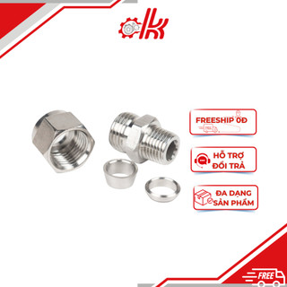 Siết hạt bắp ren ngoài inox - Nối thẳng siết hạt bắp inox IHBC