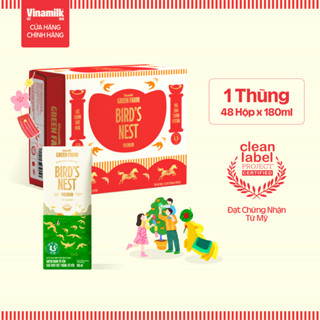  Thùng 24 hộp Sữa tươi tiệt trùng chứa tổ yến Vinamilk Green farm - hộp 180ml  Có thể nhận bao bì Tết  Thường  