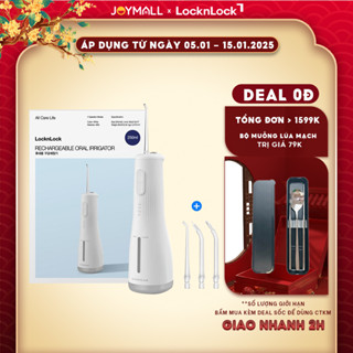  Máy tăm nước không dây LocknLock ENR154WHT 250ml Hàng chính hãng 4 chế độ pin 2000mAh - JoyMall 