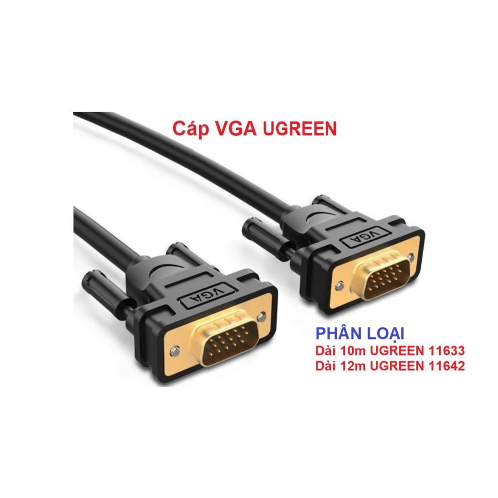 Cáp VGA ( 10M 11633 ,  12M 11642 ) Ugreen màu đen