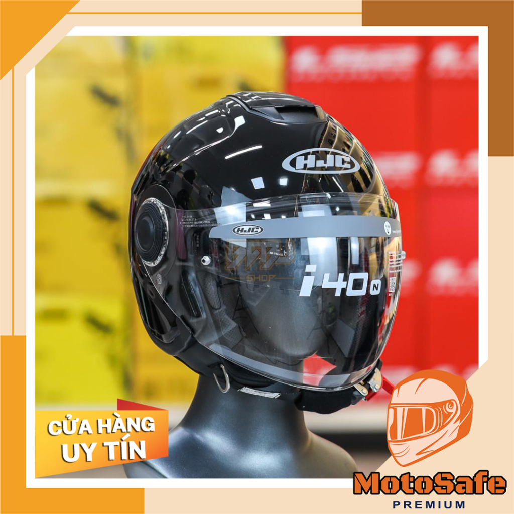 Mũ Bảo Hiểm 3/4 HJC I40N 2 Kính Đen Bóng, đi phố nhỏ gọn – Tầm nhìn rộng, ECE 22.06